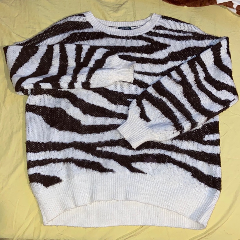 Brown zebra oversized sweater